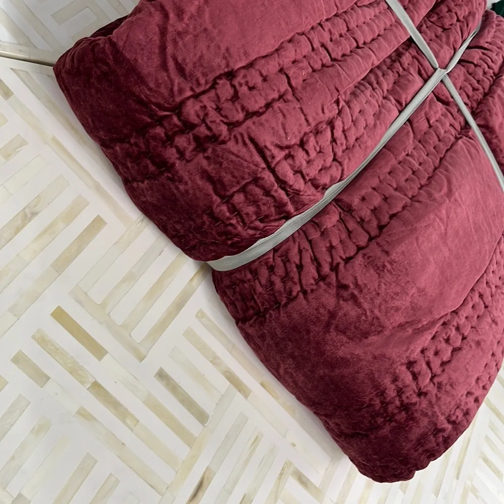 Anthropologie Wine Red Quilted Comforter. This is the comforter only.